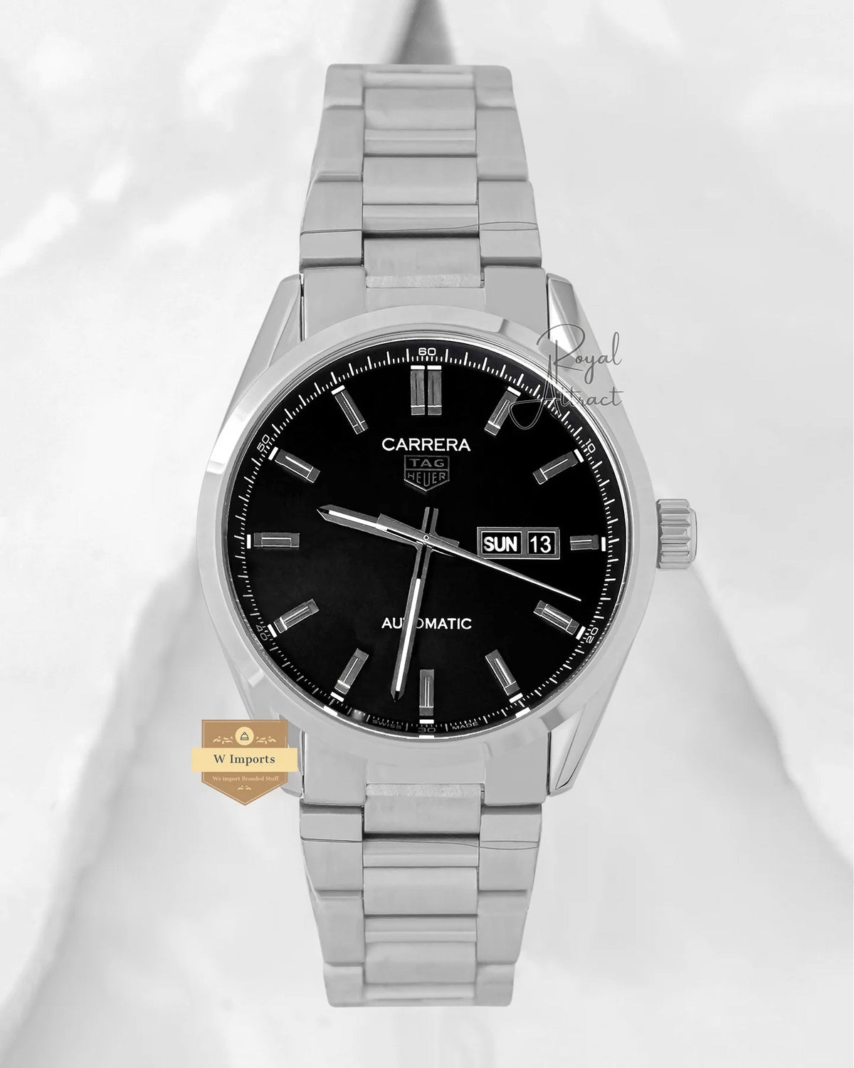 Latest Collection Silver With Black Dial Automatic Watch
