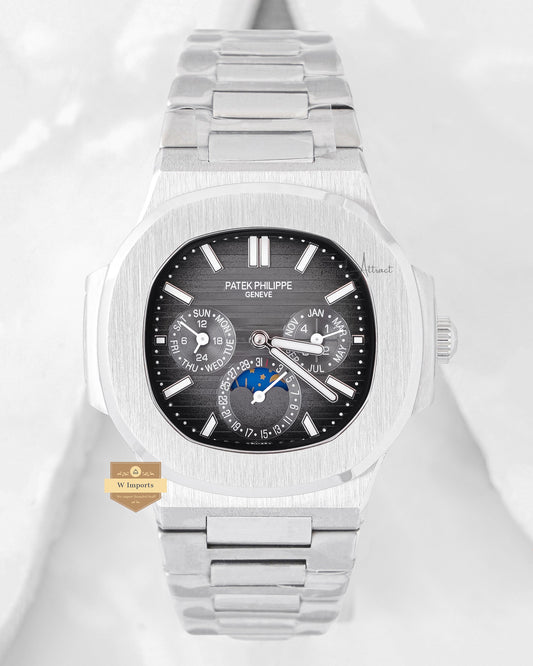 Latest Collection Moon Phase Silver With Gray Dial Automatic Watch