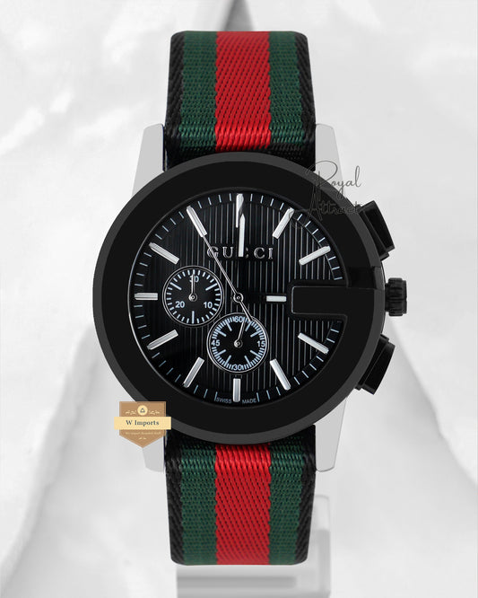 Latest Collection Chronograph Two Tone Silver Case With Dial And Nylon Strap
