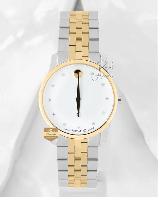 Latest Collection Two Tone Yellow Gold With White Dial & Stone Figure (Date)