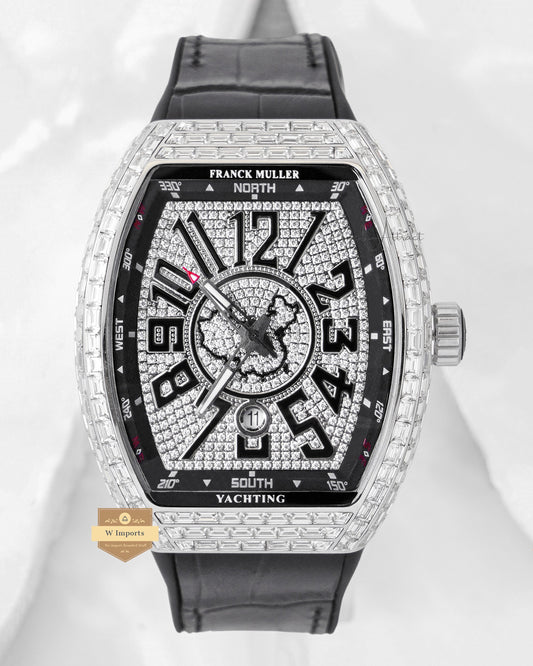 Latest Collection Silver Stone Case With White Dial And Black Leather Strap