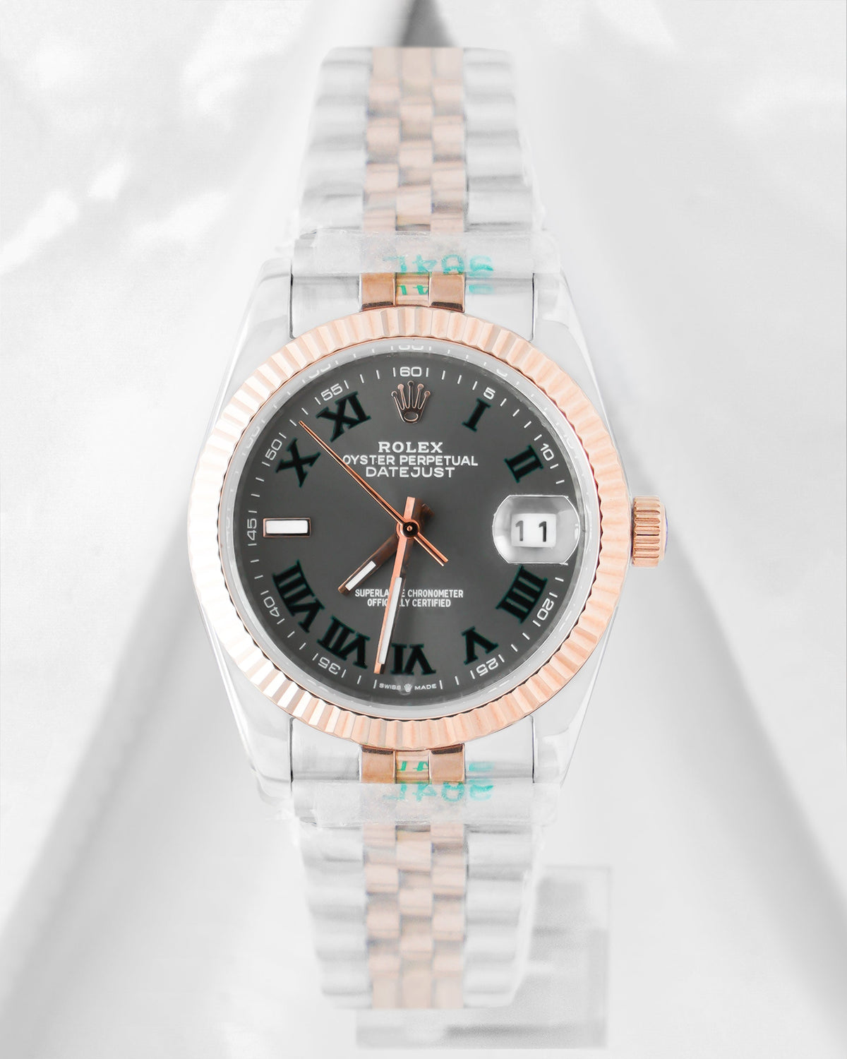 Latest Collection 36 Two Tone Rose Gold With Gray Roman Dial Automatic Watch V3 Factory