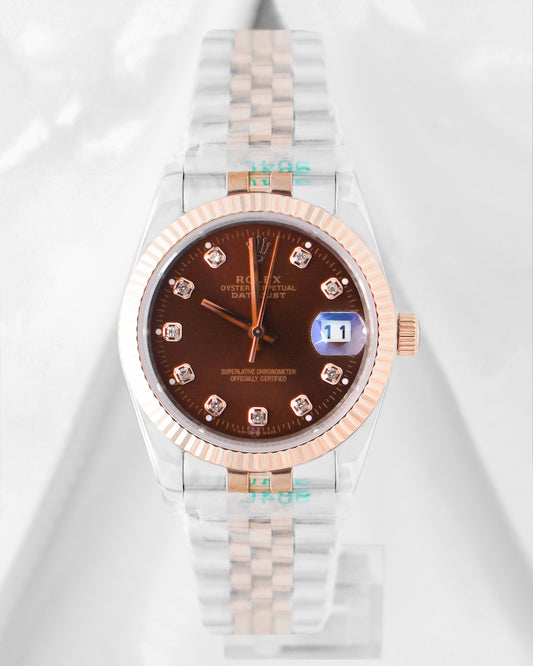 Latest Collection 36 Two Tone Rose Gold With Brown Dial Automatic Watch V3 Factory