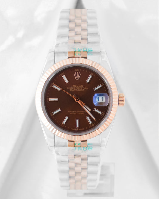Latest Collection 36 Two Tone Rose Gold With Brown Dial Automatic Watch V3 Factory