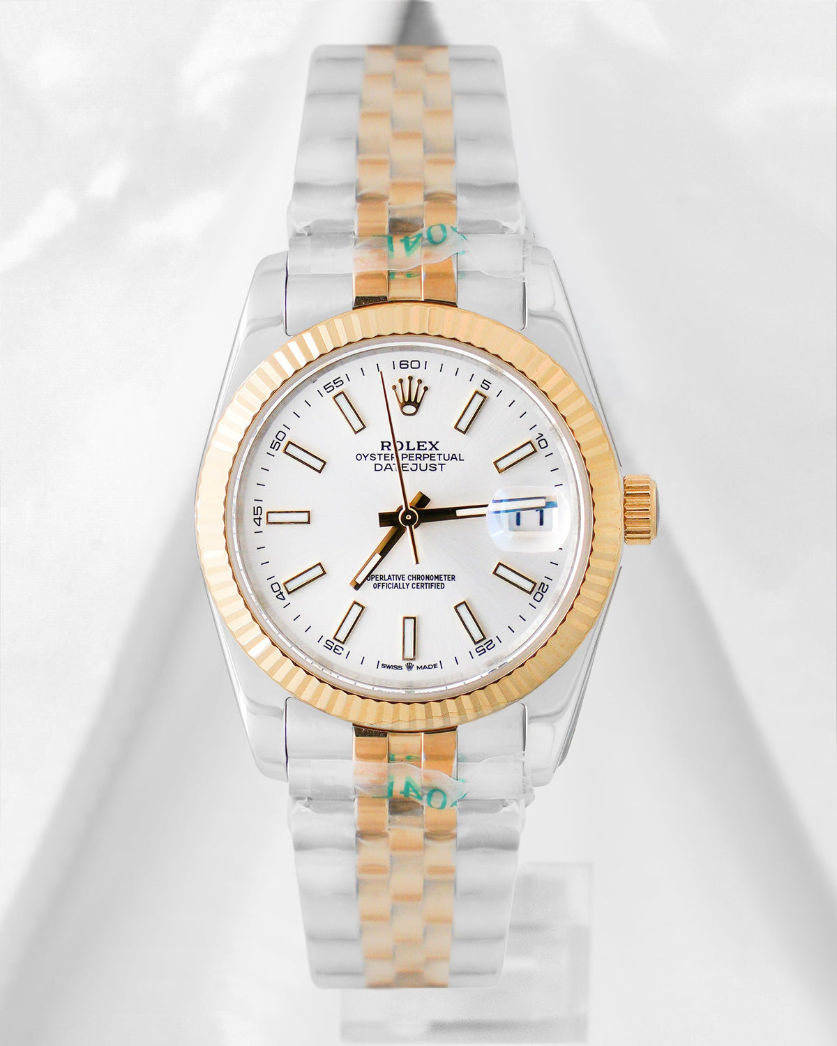 Latest Collection 36 Two Tone Yellow Gold With Silver Dial Automatic Watch V3 Factory