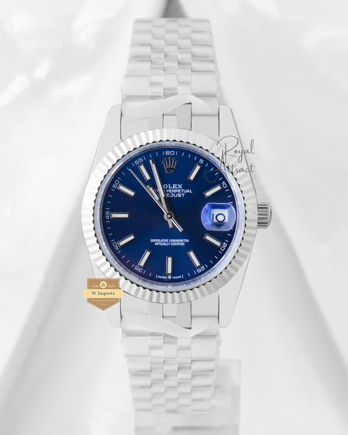 Latest Collection 36 Silver With Blue Dial Automatic Watch V3 Factory
