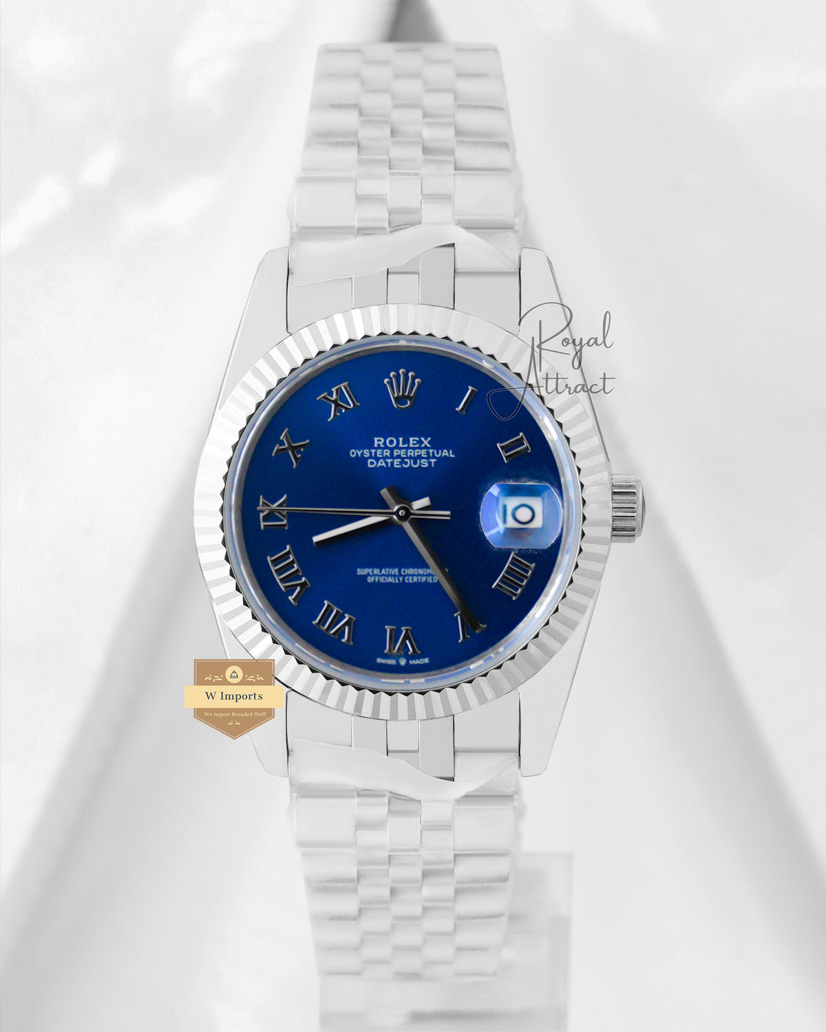 Latest Collection 36 Silver With Blue Roman Dial Automatic Watch V3 Factory