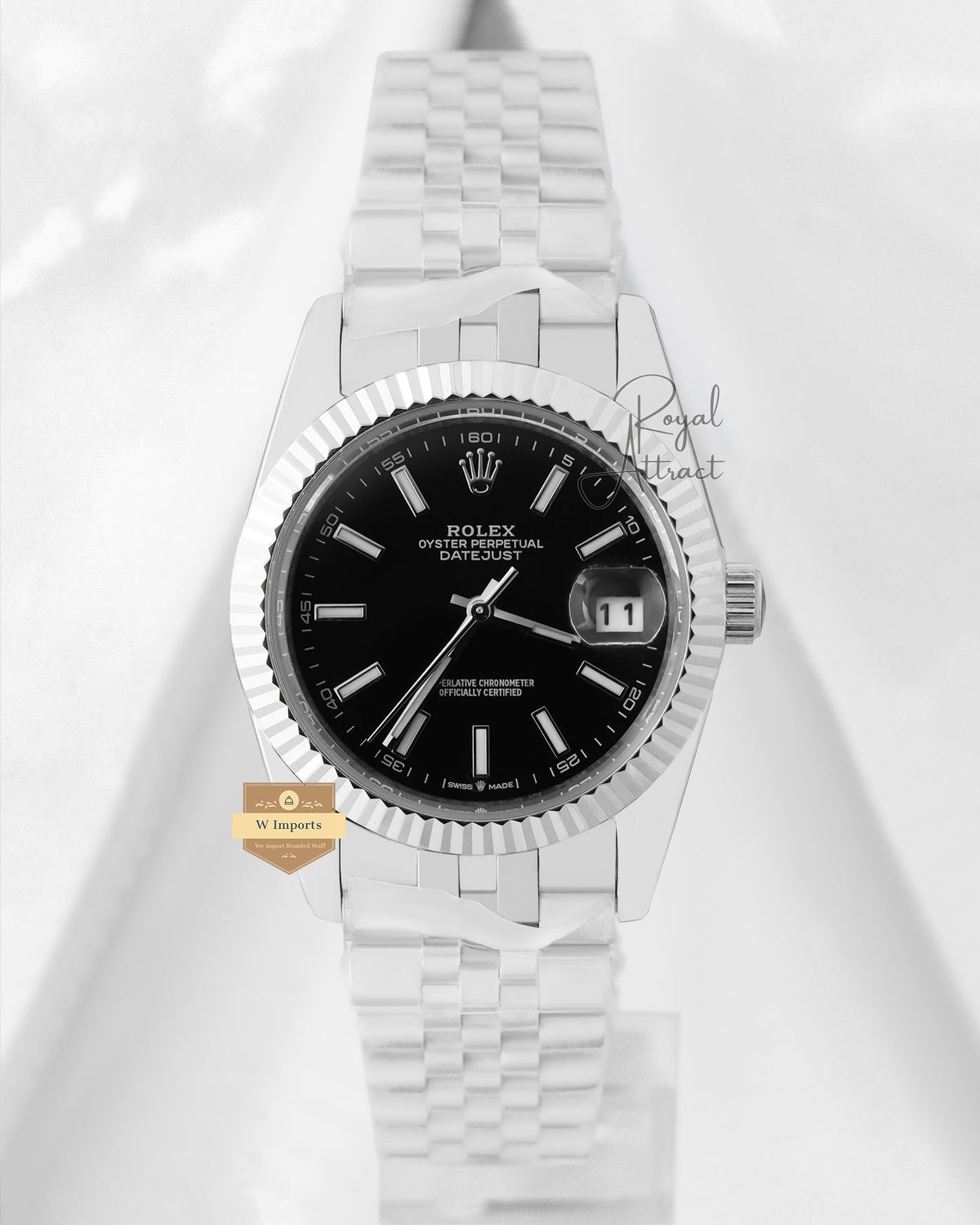 Latest Collection 36 Silver With Black Dial Automatic Watch V3 Factory