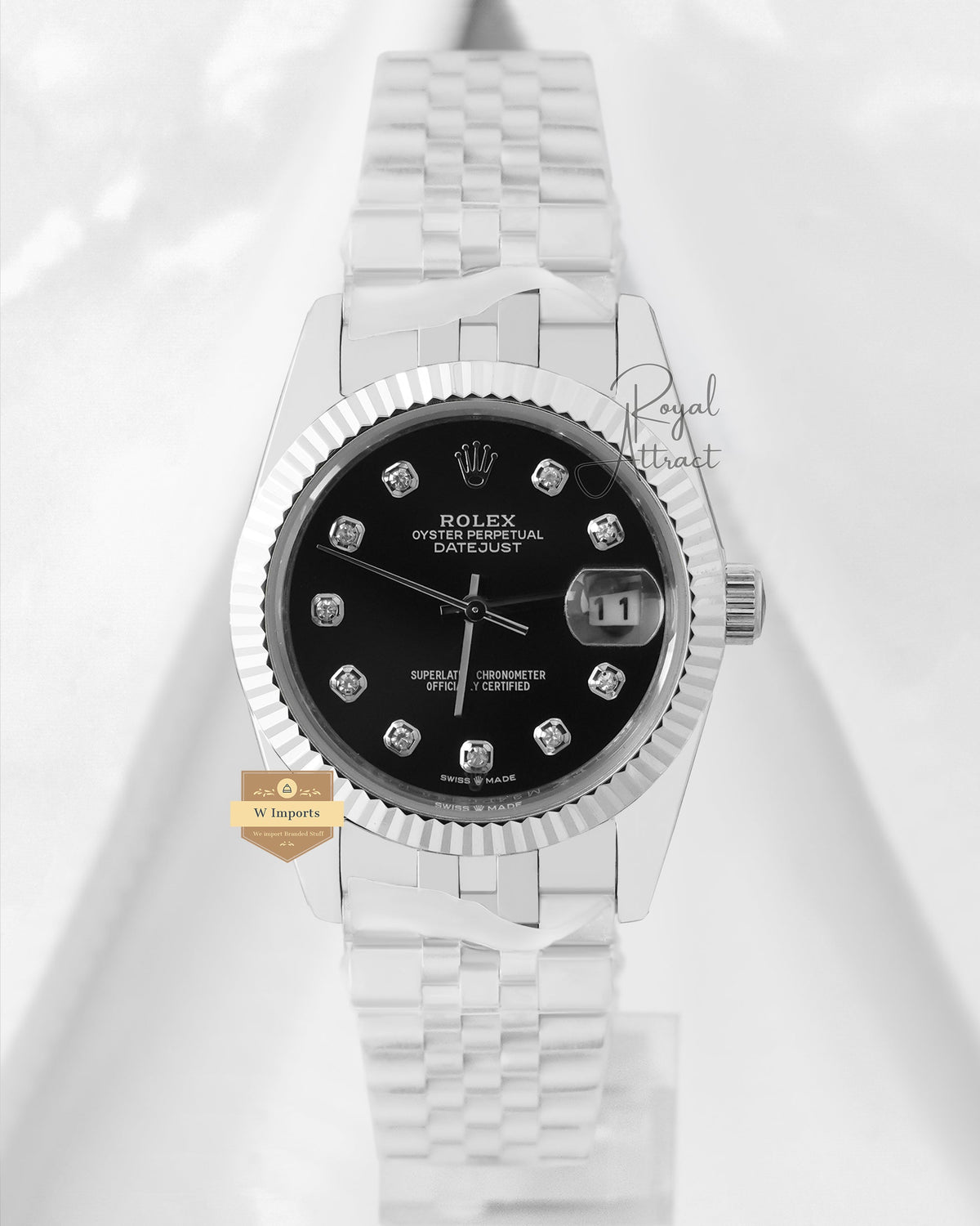 Latest Collection 36 Silver With Black Dial Automatic Watch V3 Factory
