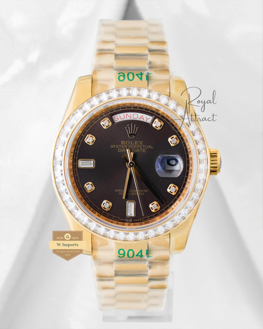 New Collection 40mm Yellow Gold With Black Dial Stone Index V3 Made