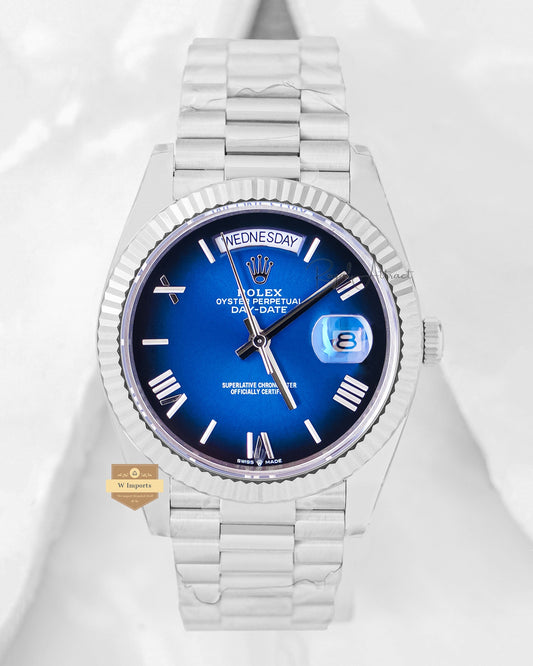 Latest Collection 40mm Silver With Smoke Blue Dial Automatic Watch YN Factory