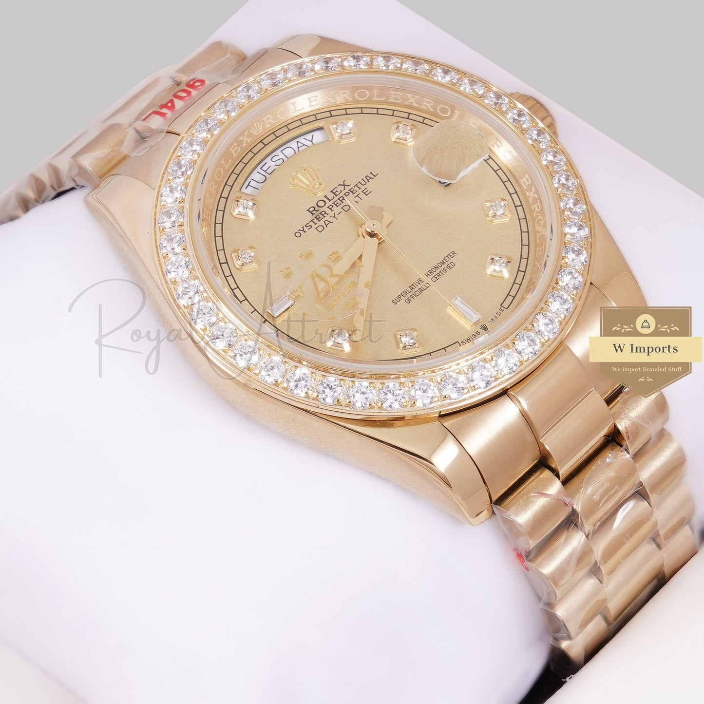 LATEST COLLECTION 40 ALL YELLOW GOLD WITH DIAL STONE BEZEL AUTOMATIC WATCH ZR FACTORY