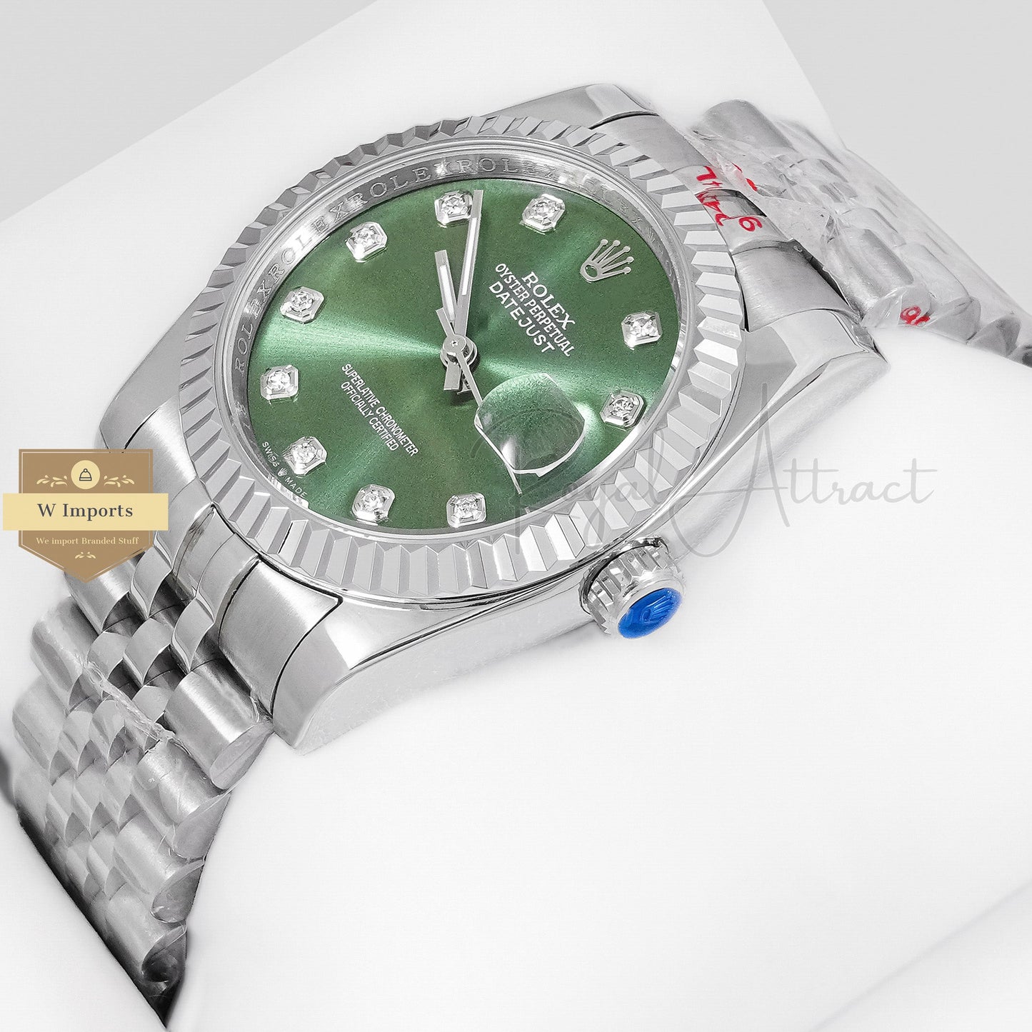 LATEST COLLECTION 36 SILVER WITH GREEN DIAL AUTOMATIC WATCH ZR FACTORY