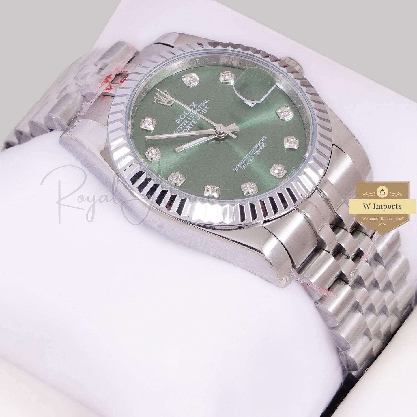 LATEST COLLECTION 36 SILVER WITH GREEN DIAL AUTOMATIC WATCH ZR FACTORY