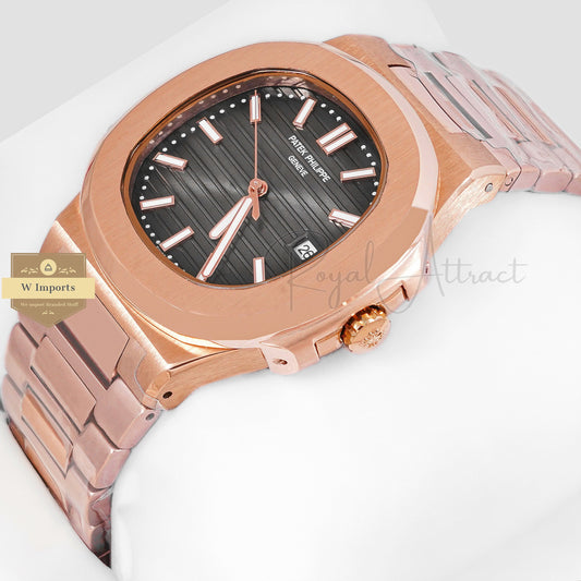 LATEST COLLECTION ROSE GOLD WITH CHARCOAL GRAY DIAL AUTOMATIC WATCH