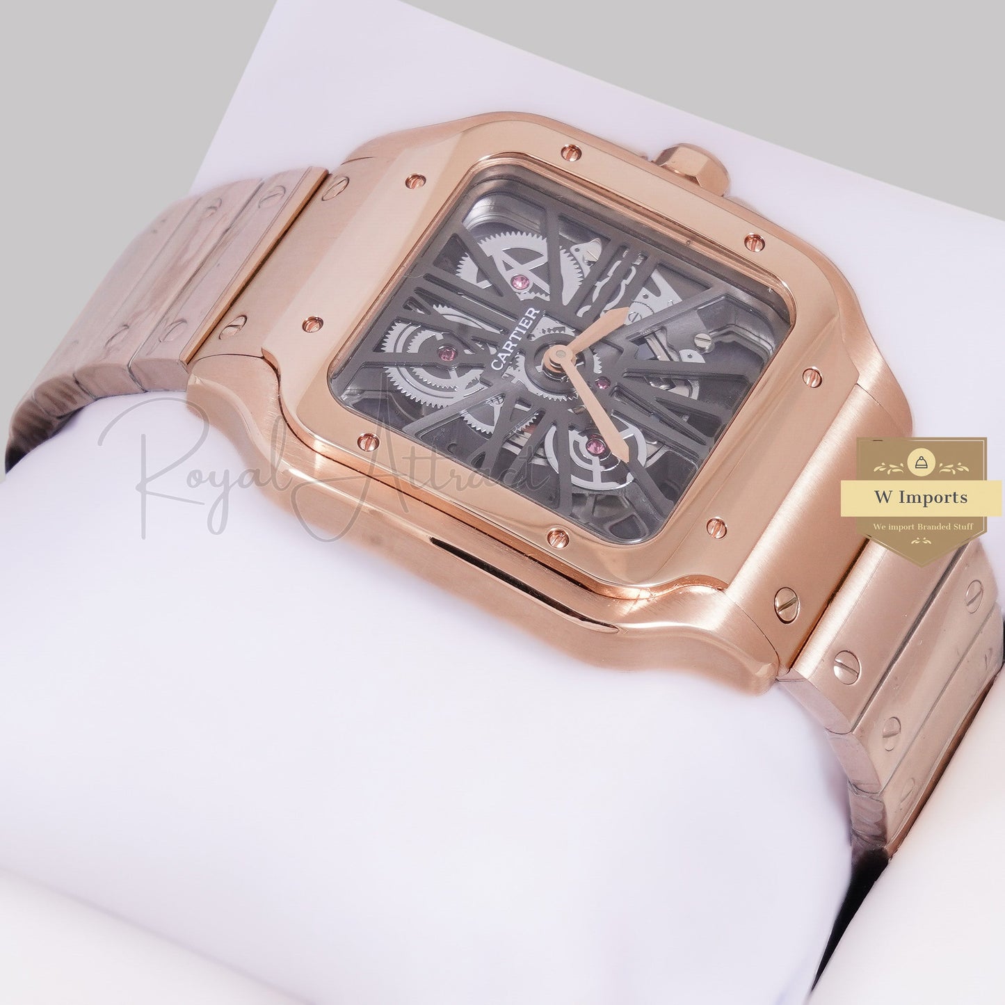 LATEST COLLECTION ROSE GOLD WITH BLACK SKELETON DIAL AUTOMATIC WATCH