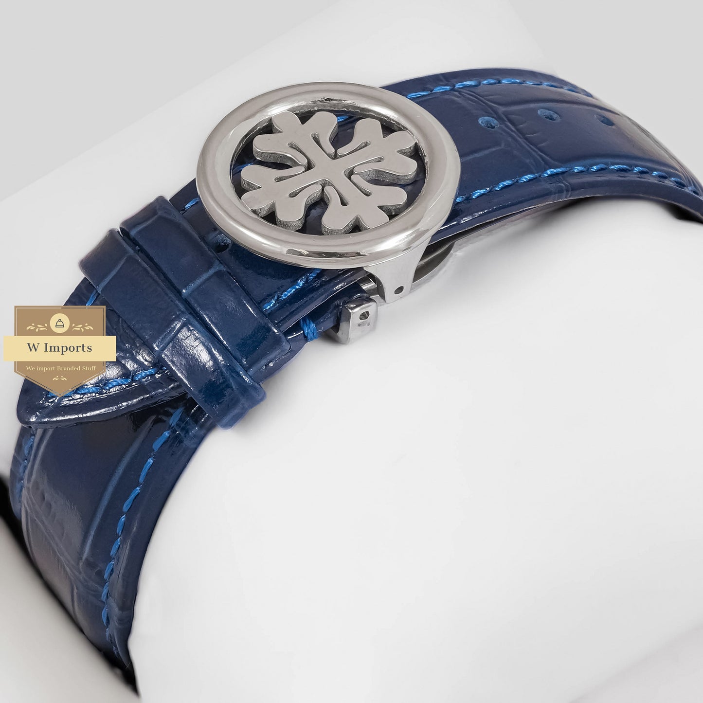 LATEST COLLECTION CHRONOGRAPH SILVER CASE WITH BLUE DIAL & LEATHER STRAP