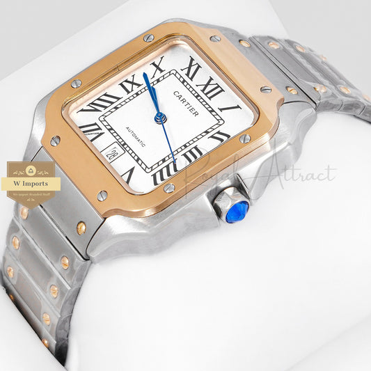 LATEST COLLECTION TWO TONE YELLOW GOLD WITH WHITE DIAL AUTOMATIC WATCH