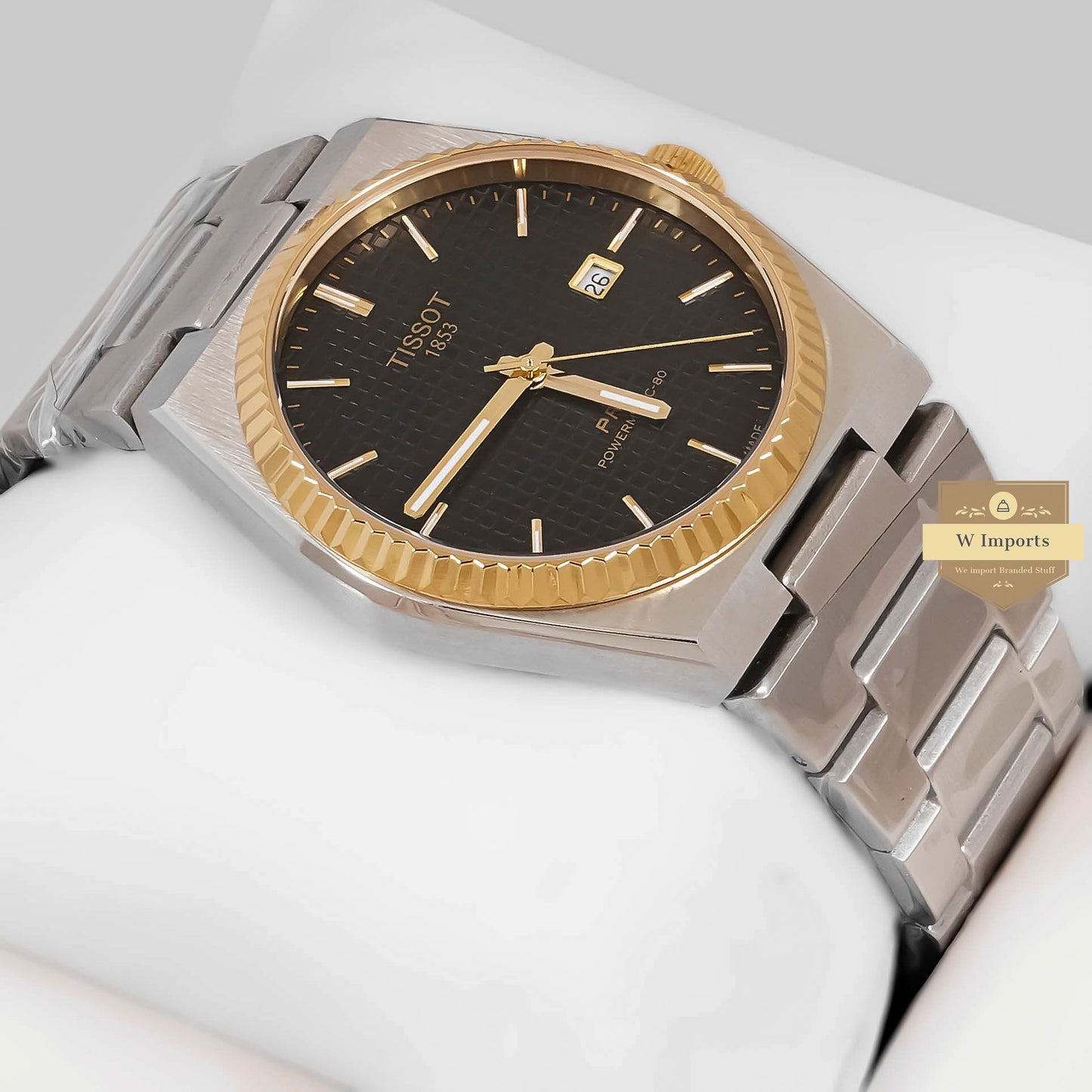 LATEST COLLECTION PRX SILVER WITH BLACK TEXTURE DIAL WATCH