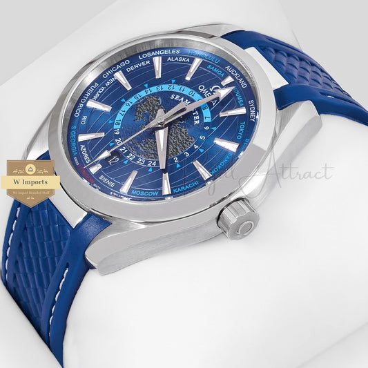LATEST COLLECTION SILVER CASE WITH BLUE DIAL & RUBBER STRAP
