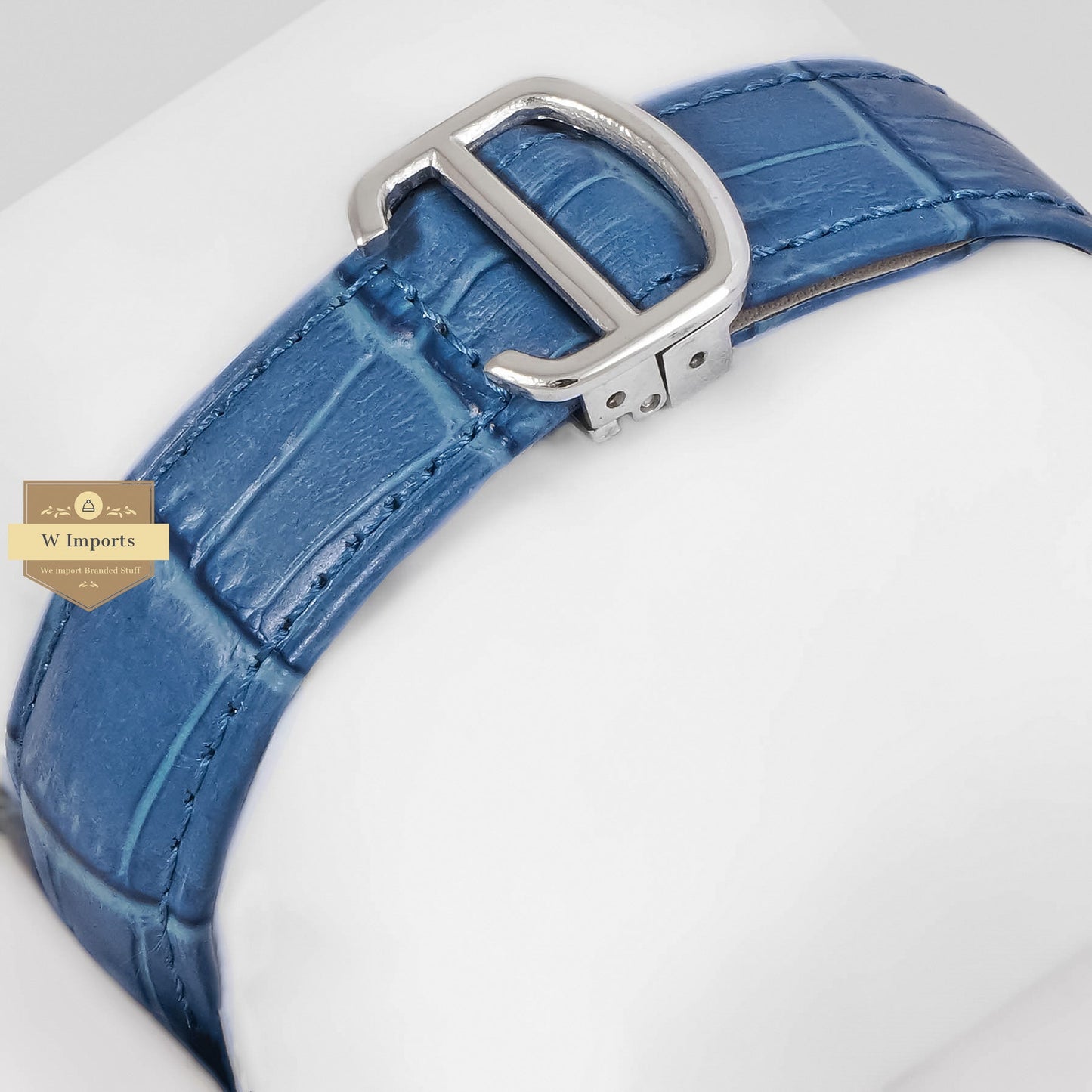 LATEST COLLECTION CHRONOGRAPH SILVER CASE WITH BLUE DIAL AND LEATHER STRAP