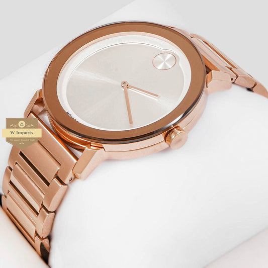 LATEST COLLECTION ROSE GOLD WITH WHITE DIAL CHAIN WATCH