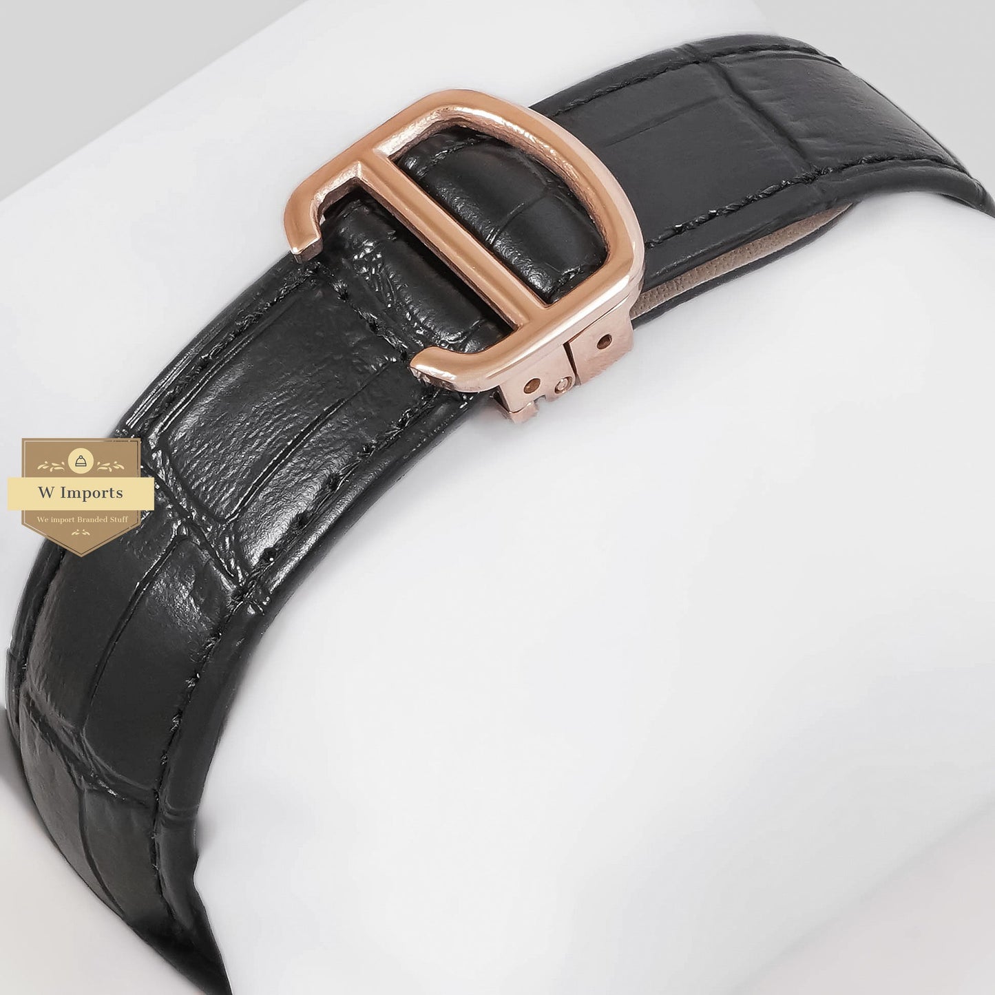 LATEST COLLECTION TOURBILLON ROSE GOLD CASE WITH WHITE DIAL & BLACK LEATHER STRAP