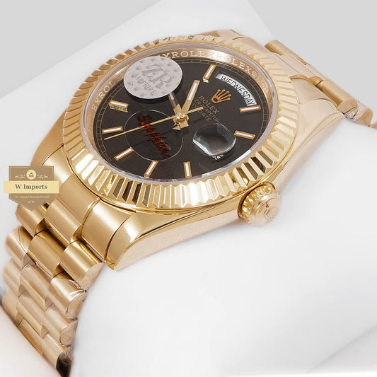 LATEST COLLECTION 40 YELLOW GOLD WITH BLACK DIAL AUTOMATIC WATCH ZR FACTORY