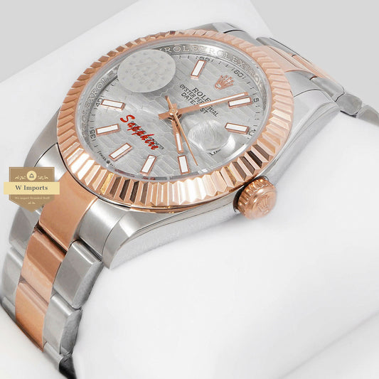 LATEST COLLECTION 41 TWO TONE ROSE GOLD WITH GREY DIAL AUTOMATIC WATCH ZR FACTORY