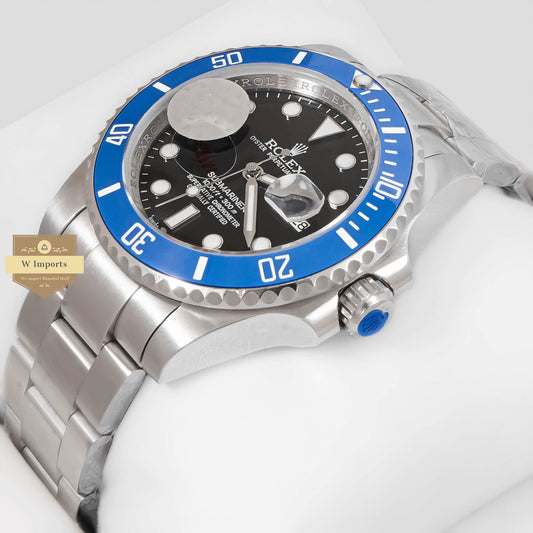 LATEST COLLECTION 40 SILVER WITH BLACK DIAL& BLUE BEZEL AUTOMATIC WATCH ZR FACTORY