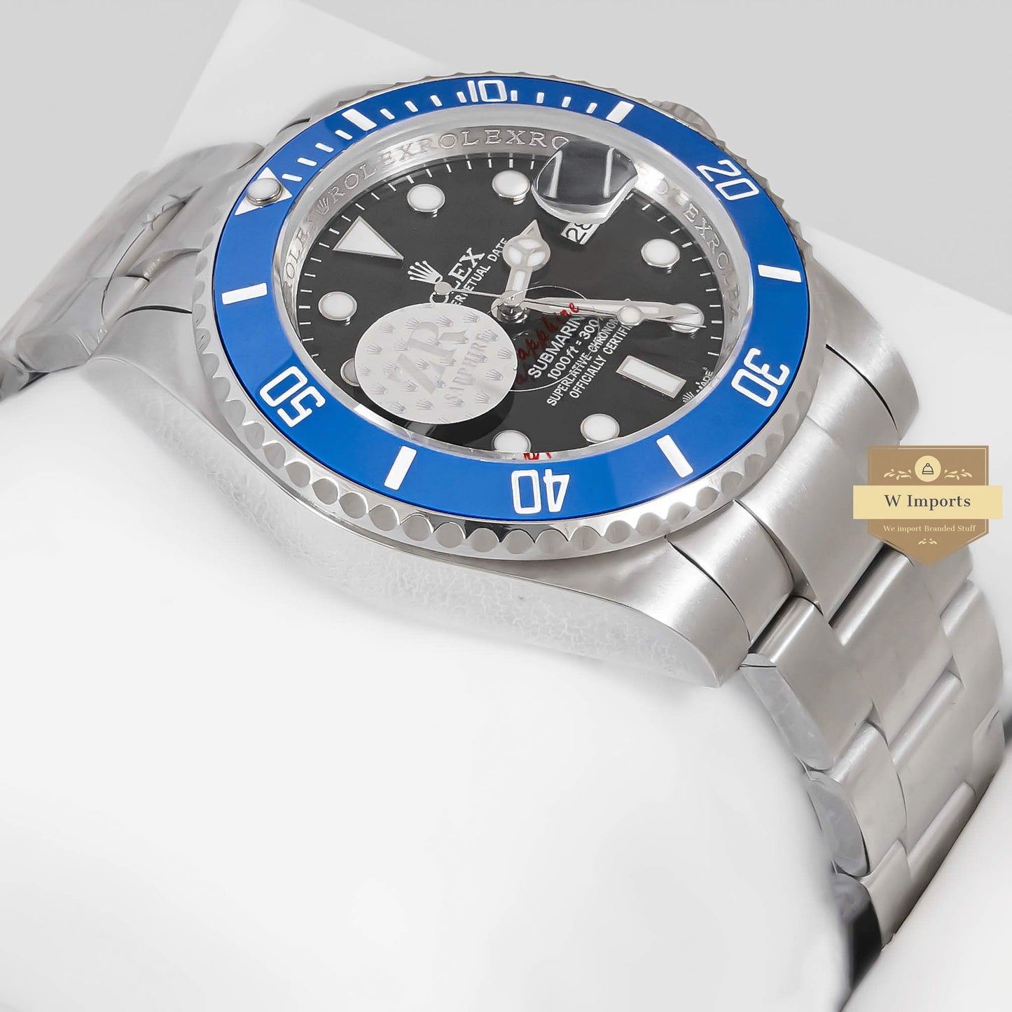 LATEST COLLECTION 40 SILVER WITH BLACK DIAL& BLUE BEZEL AUTOMATIC WATCH ZR FACTORY