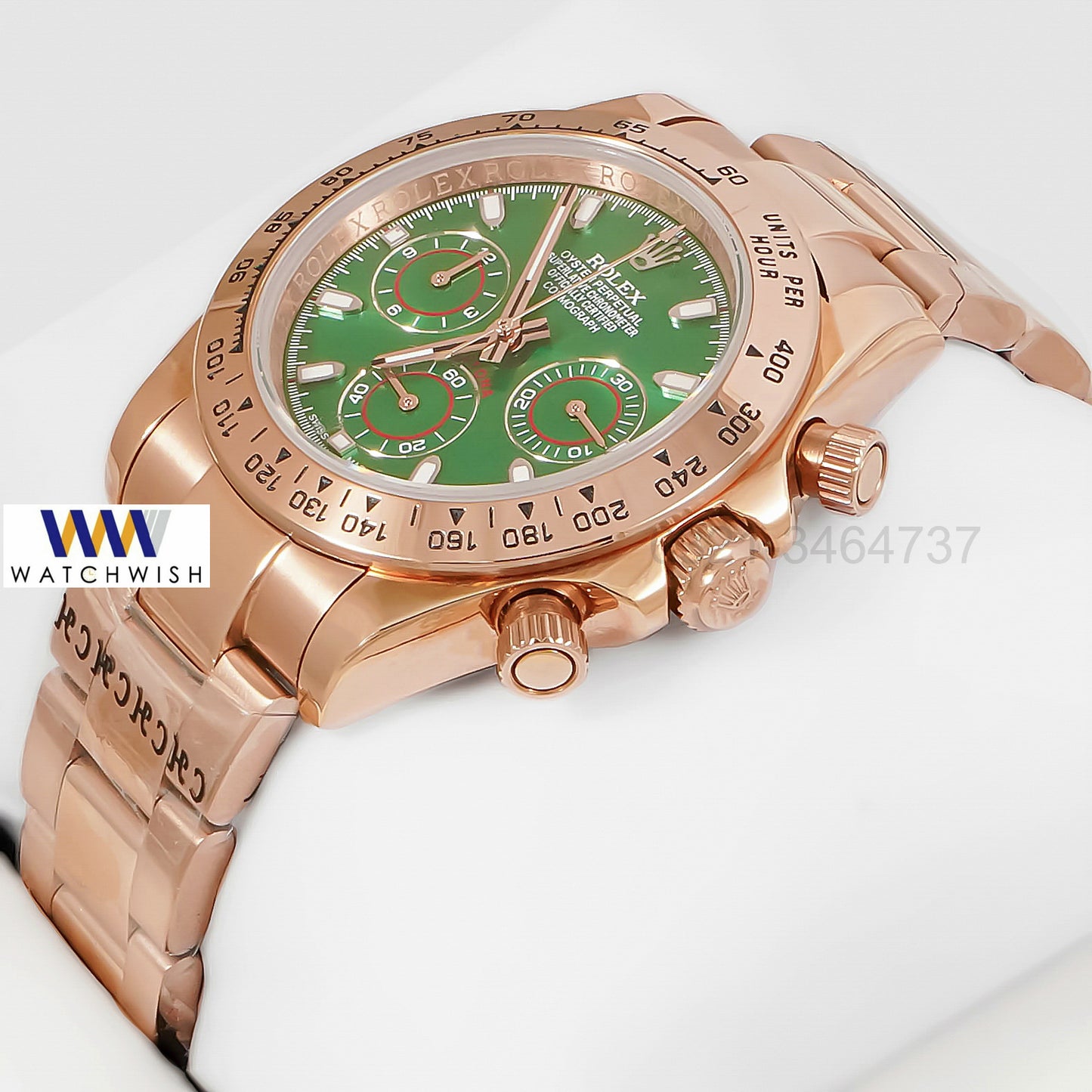 NEW COLLECTION CHRONOGRAPH 40 ROSE GOLD CASE WITH GREEN DIAL ZR FACTORY