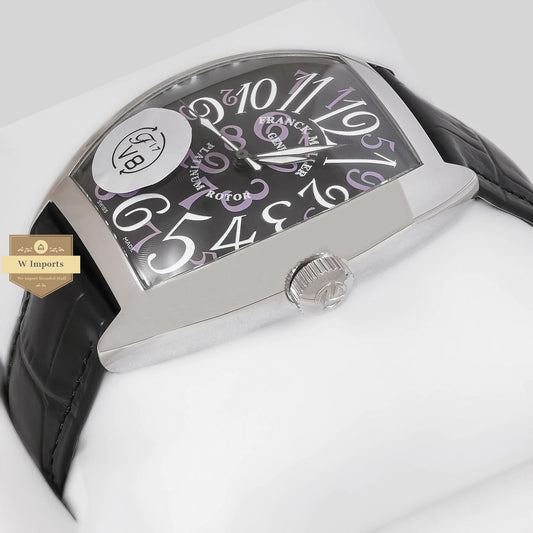 LATEST COLLECTION SILVER CASE WITH BLACK DIAL AND LEATHER STRAP