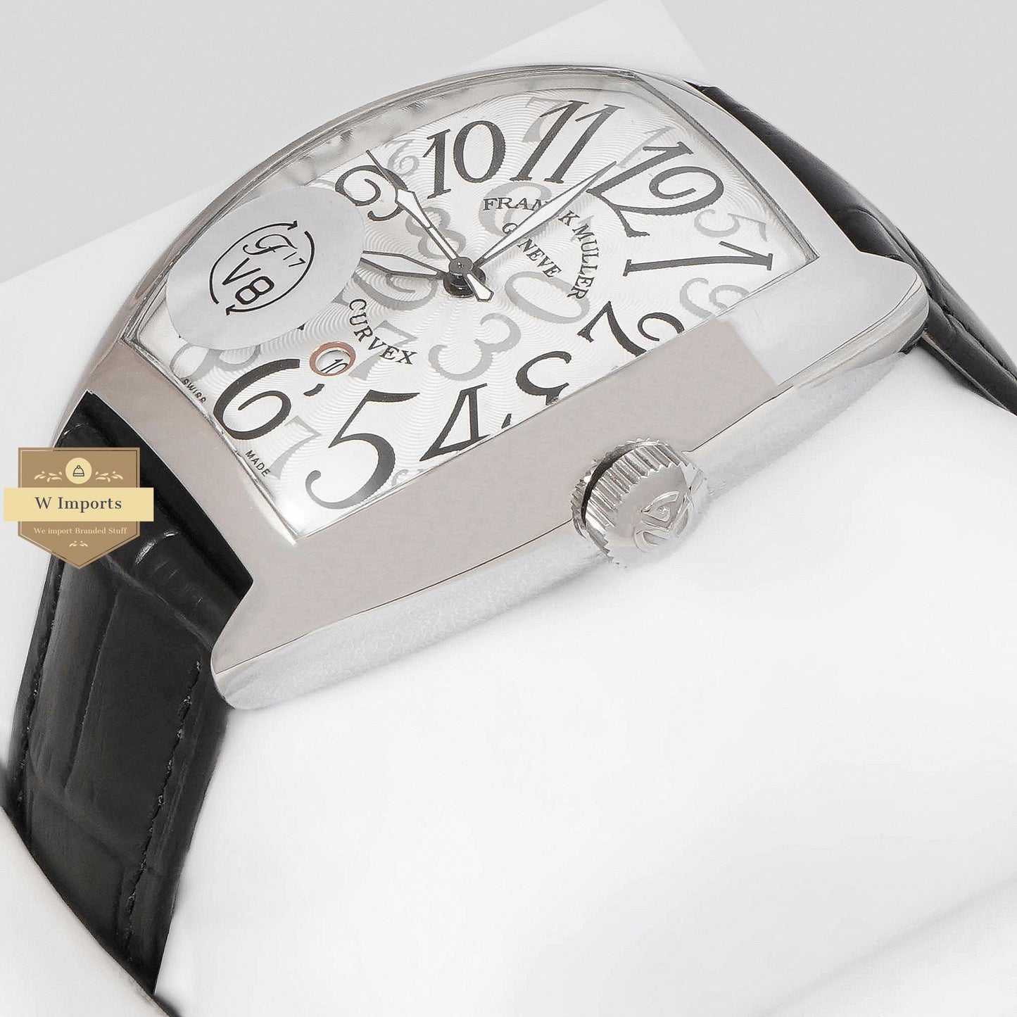 LATEST COLLECTION SILVER CASE WITH WHITE DIAL AND BLACK LEATHER STRAP