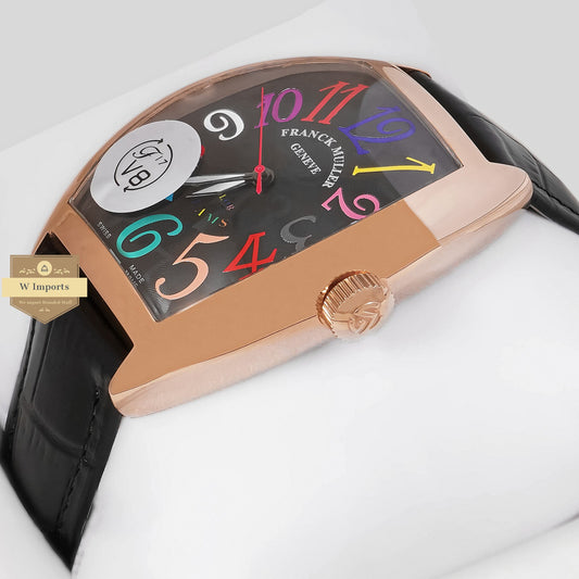LATEST COLLECTION ROSE GOLD CASE WITH BLACK DIAL AND LEATHER STRAP