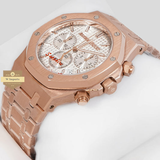 LATEST COLLECTION CHRONOGRAPH ROSE GOLD WITH SILVER DIAL