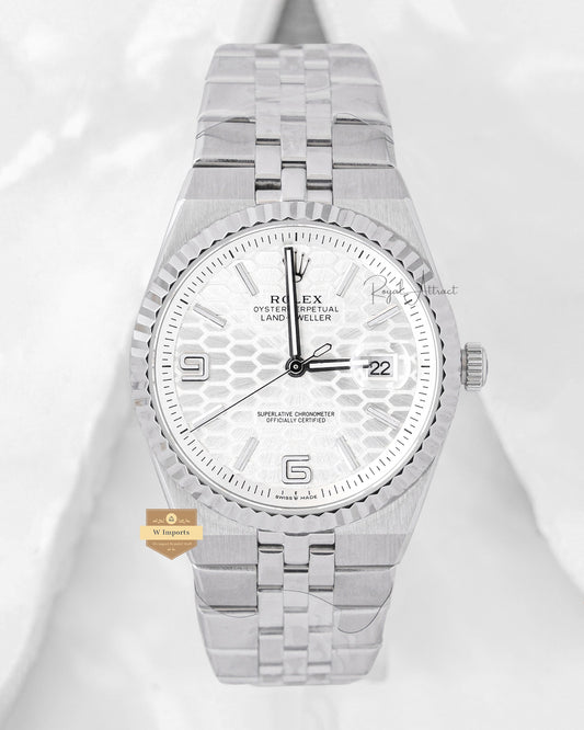LATEST COLLECTION 40 SILVER CHAIN WITH WHITE DIAL AUTOMATIC WATCH ZR FACTORY