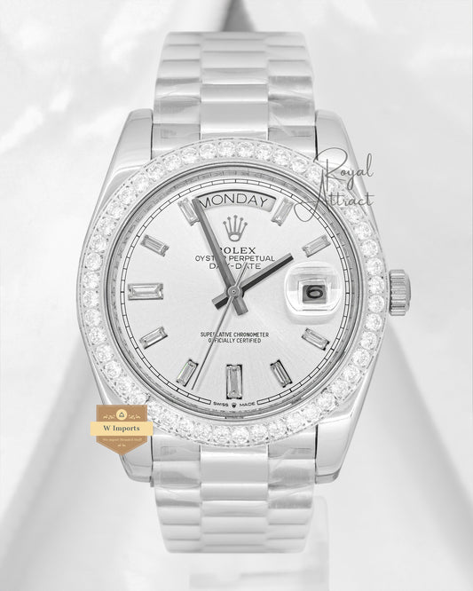 New Collection 40mm All Silver With Dial Stone Bezel V3 Made