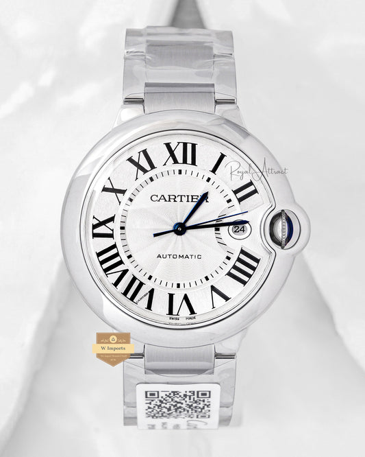 Premium Ballon bleu de Silver With White Dial Automatic Watch