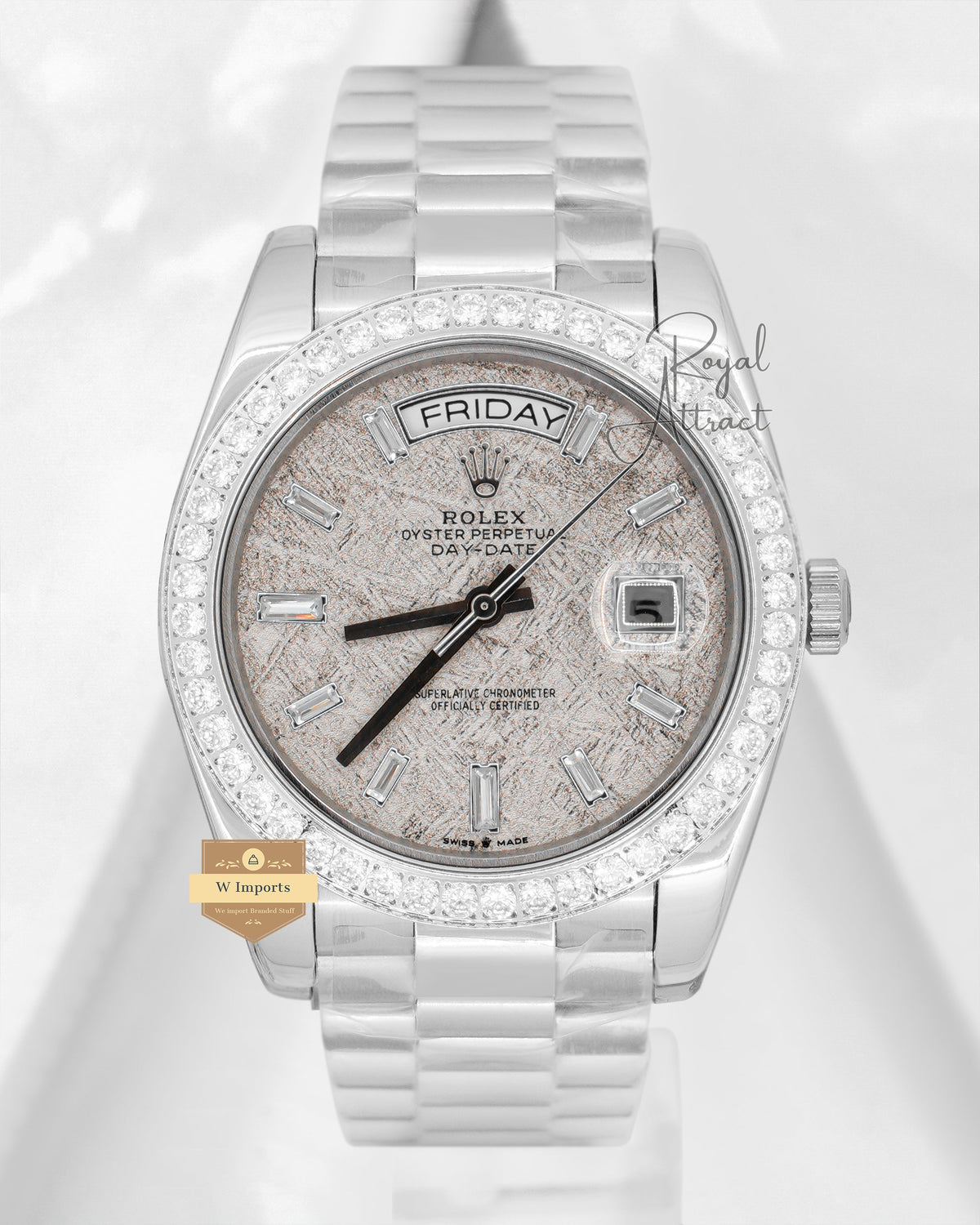 New Collection 40mm Silver With Gray Marble Dial Stone Bezel V3 Made
