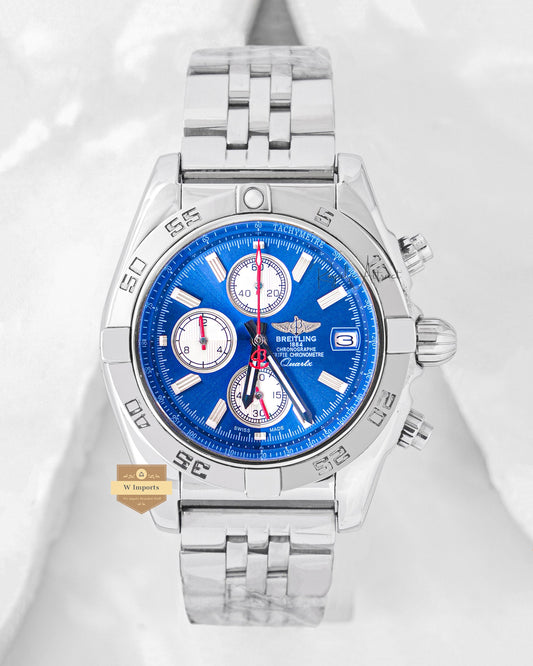 Latest Collection Chronograph Silver With Blue Dial Automatic Watch