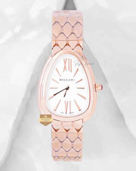 Latest Collection Rose Gold With White Dial Ladies Watch
