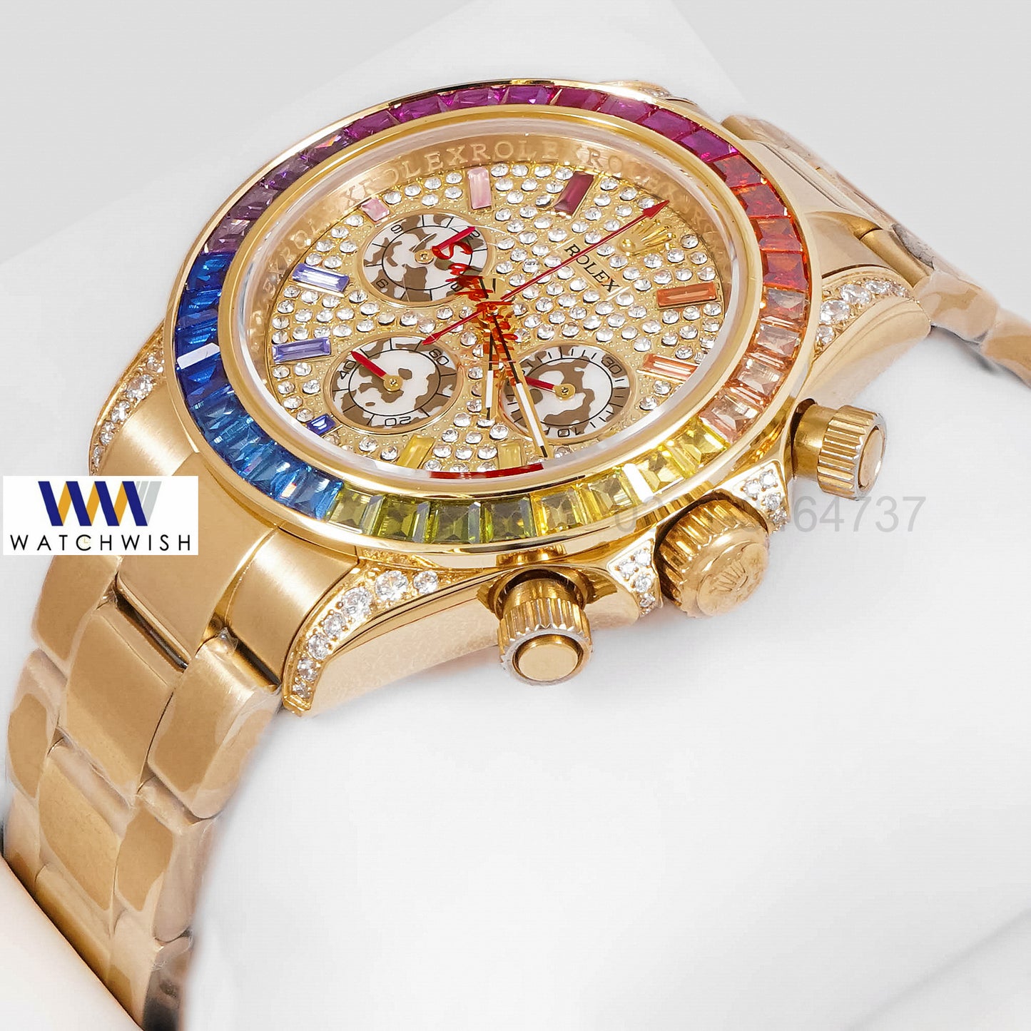 NEW COLLECTION CHRONOGRAPH 40 RAINBOW EDITION YELLOW GOLD WITH STONE DIAL ZR FACTORY