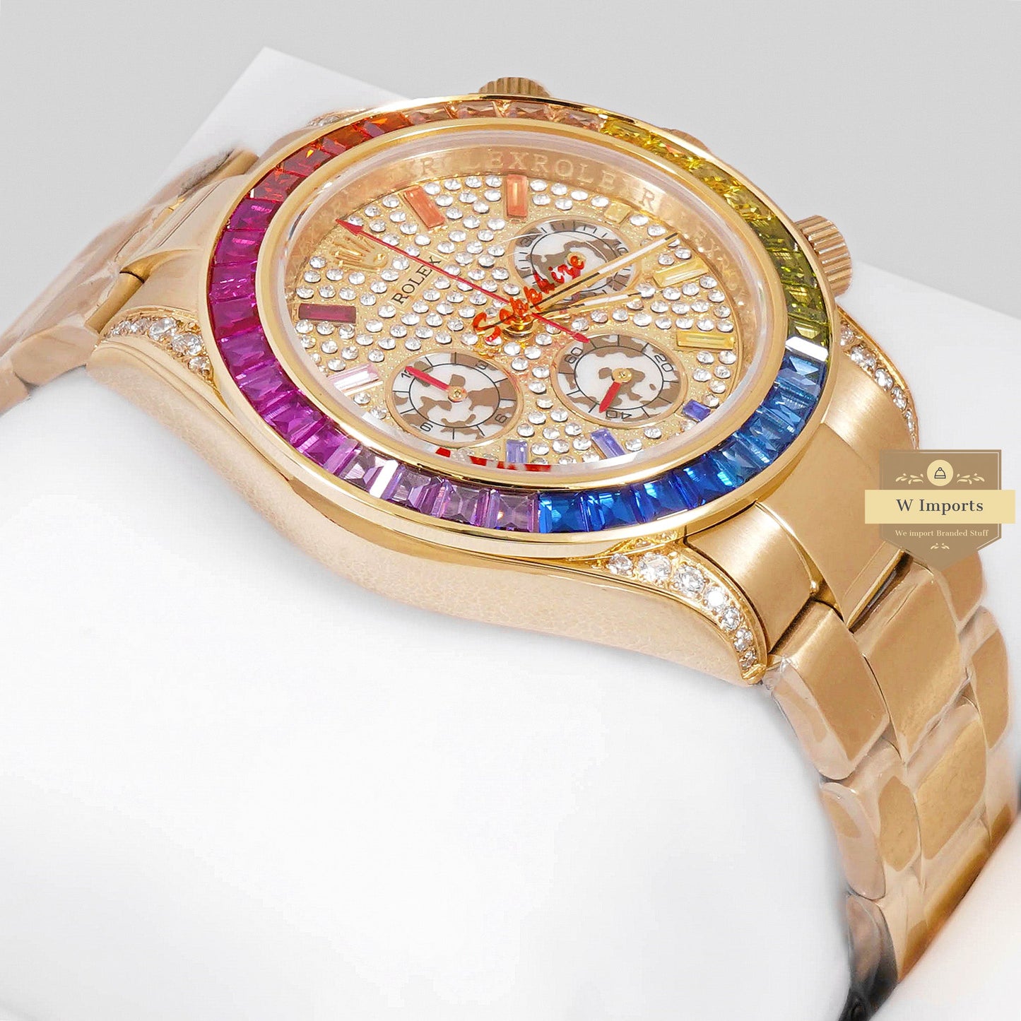 LATEST COLLECTION CHRONOGRAPH 40 RAINBOW EDITION YELLOW GOLD WITH STONE DIAL ZR FACTORY