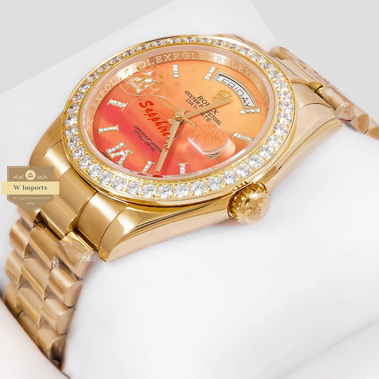 LATEST COLLECTION 40 YELLOW GOLD WITH PEACH DIAL AUTOMATIC WATCH ZR FACTORY