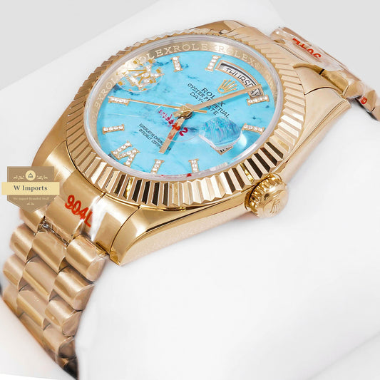 LATEST COLLECTION 40 YELLOW GOLD WITH BLUE DIAL AUTOMATIC WATCH ZR FACTORY