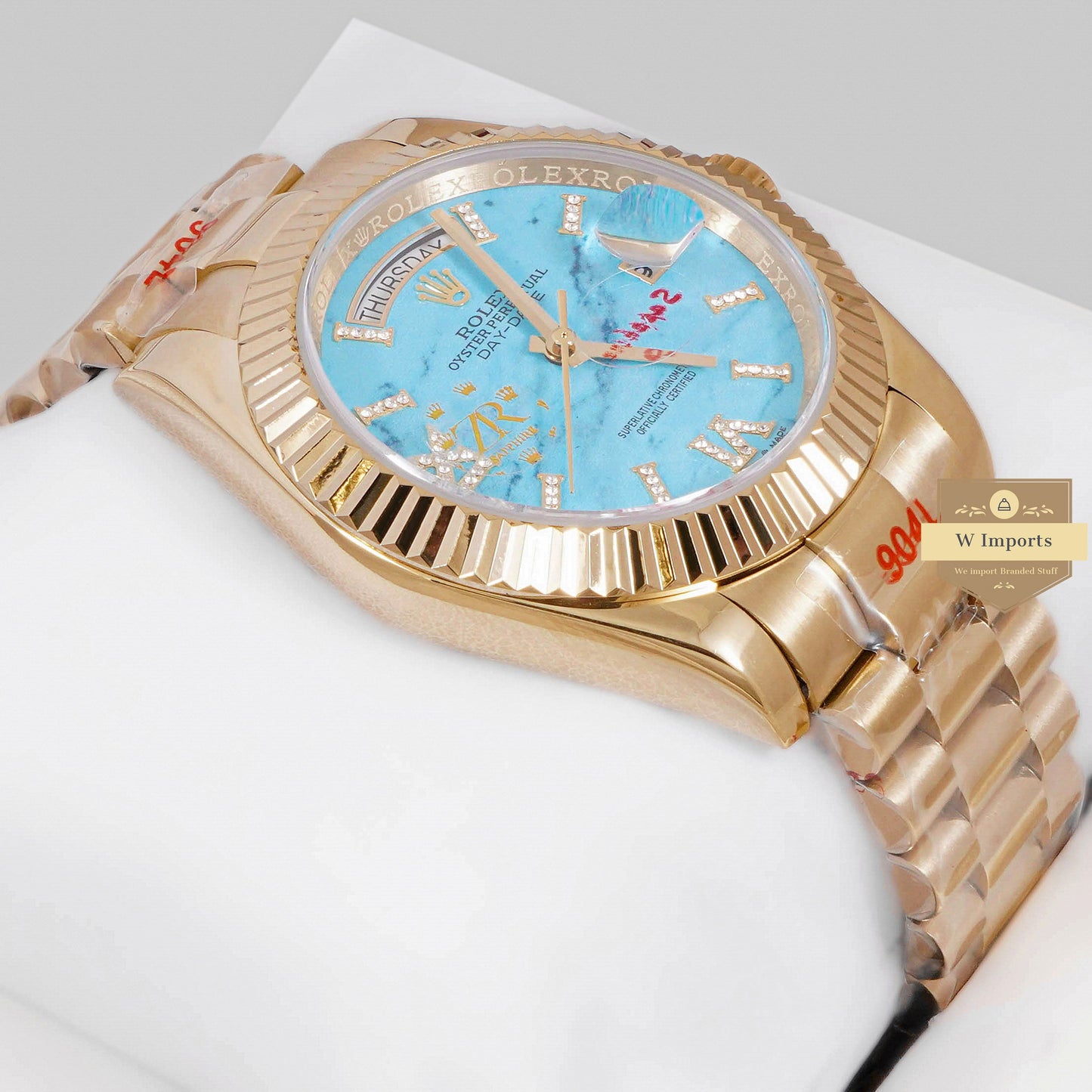 LATEST COLLECTION 40 YELLOW GOLD WITH BLUE DIAL AUTOMATIC WATCH ZR FACTORY