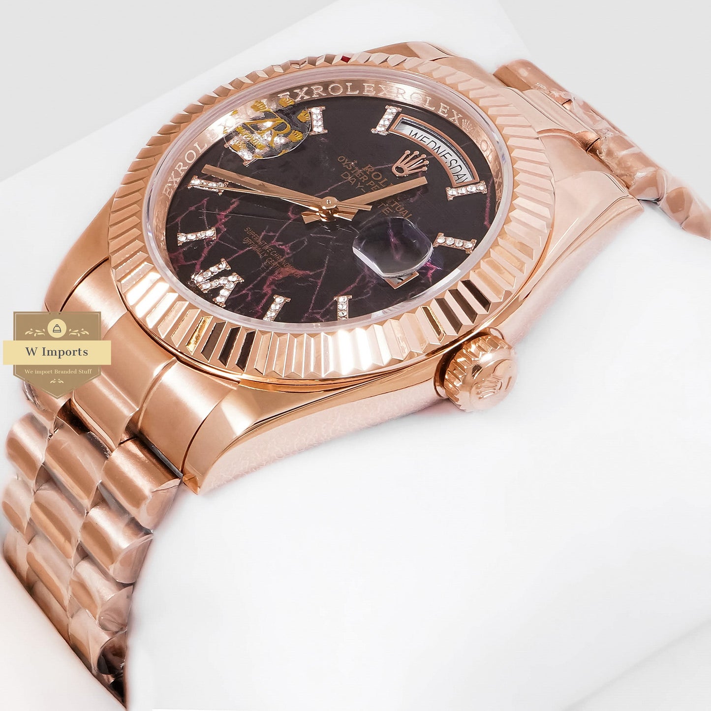 LATEST COLLECTION 40 ROSE GOLD WITH COMPUTER BLACK DIAL AUTOMATIC WATCH ZR FACTORY