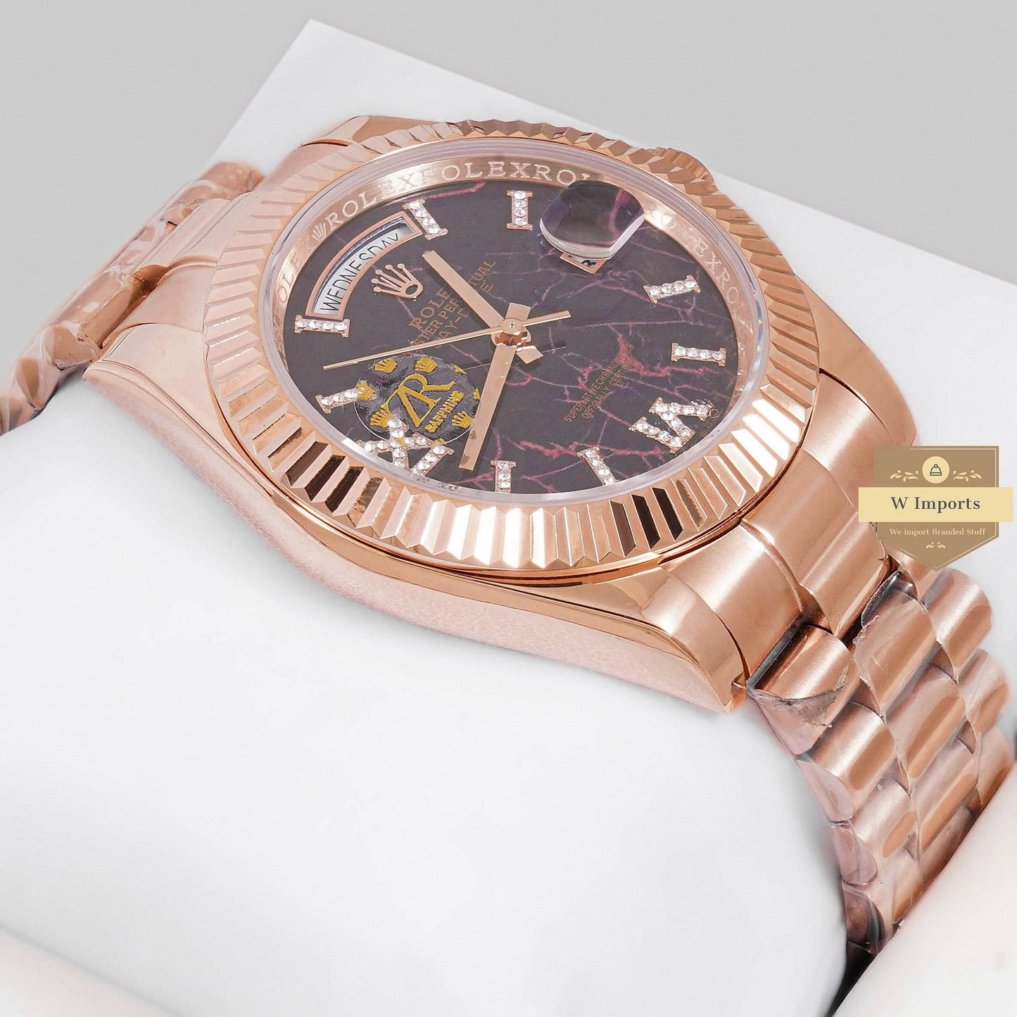 LATEST COLLECTION 40 ROSE GOLD WITH COMPUTER BLACK DIAL AUTOMATIC WATCH ZR FACTORY