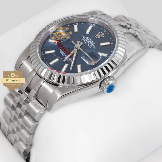 LATEST COLLECTION 36 SILVER WITH BLUE DIAL AUTOMATIC WATCH ZR FACTORY